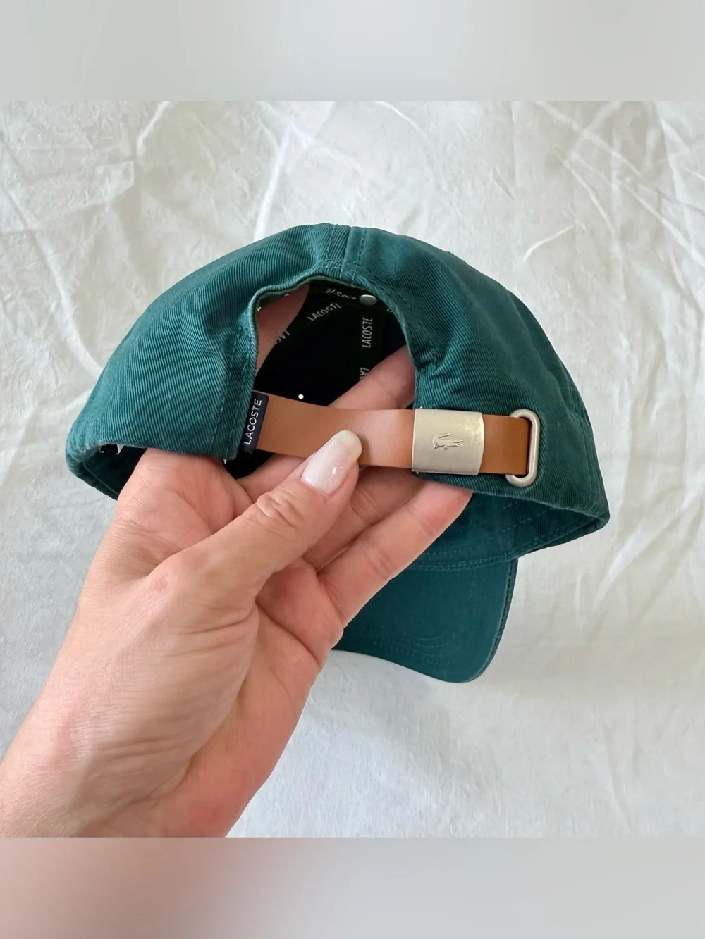 Lacoste | Mens OSFM | Teal Big Croc Cap Adjustable Strap Back Golf Hat
